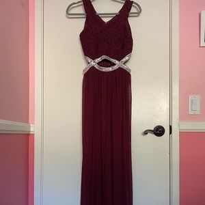 burgundy prom dress